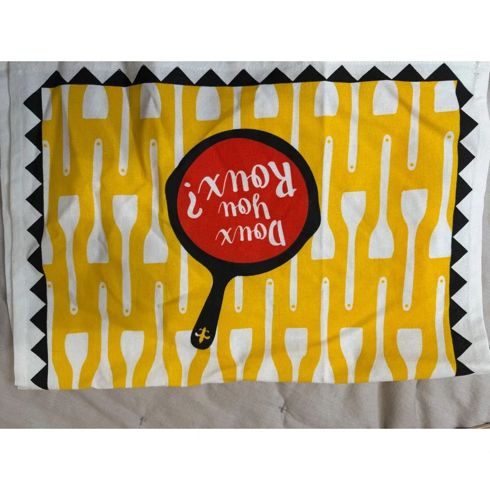 2PC The Parish Line Kitchen Towel Set Doux You Roux Crawfish Cotton New Orleans‎